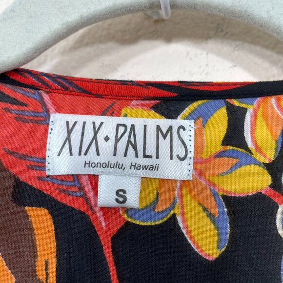 XIX Palms Hawaii Maxi Wrap Dress Size S  Floral Long Rayon Short Sleeve Resort‎ - Picture 4 of 8